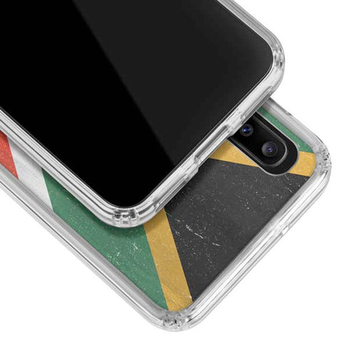South Africa Flag Distressed Galaxy A30 Clear Case